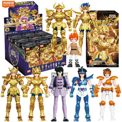 Original Blokees Gold Saint Action Figure Champion Saori Kido Seiya Mu Aiolia Assembly Figure Children Toys Birthday Gift