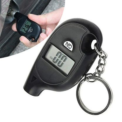 1-4Pcs Keychain Style Tire Gauge Digital Lcd Display Tester Gauge Car Tire Pressure Test Meter Car Motorcycle Tyre Diagnostic