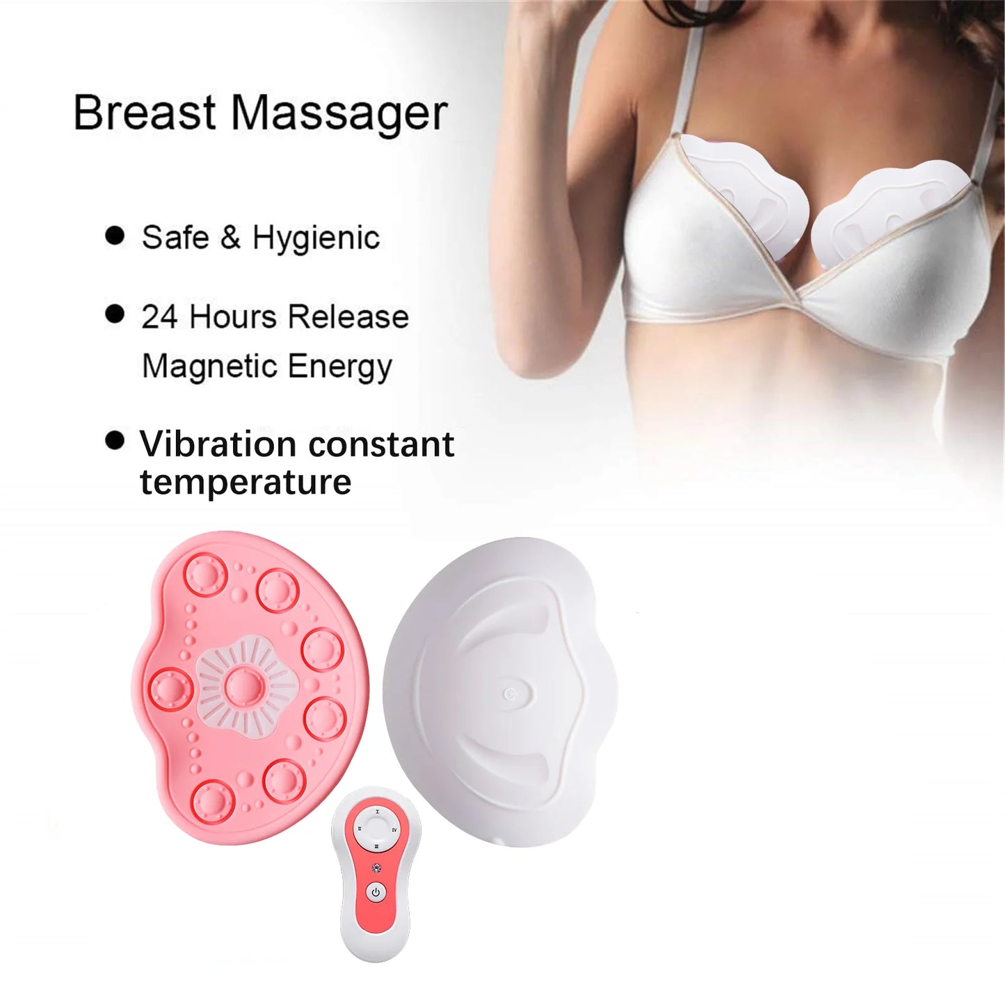 Breast Massager, Electric Breast Massager, Home Use Breast Care Device, Rechargeable Breast Massager for Enhancement.