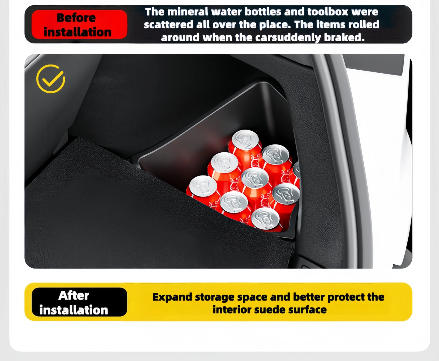 4PCS Trunk Organizer for Tesla Model YL Launch Refresh 2026 Rear Trunk Storage Bins Side Box Organiser TPE Accessories