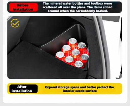 4PCS Trunk Organizer for Tesla Model YL Launch Refresh 2026 Rear Trunk Storage Bins Side Box Organiser TPE Accessories