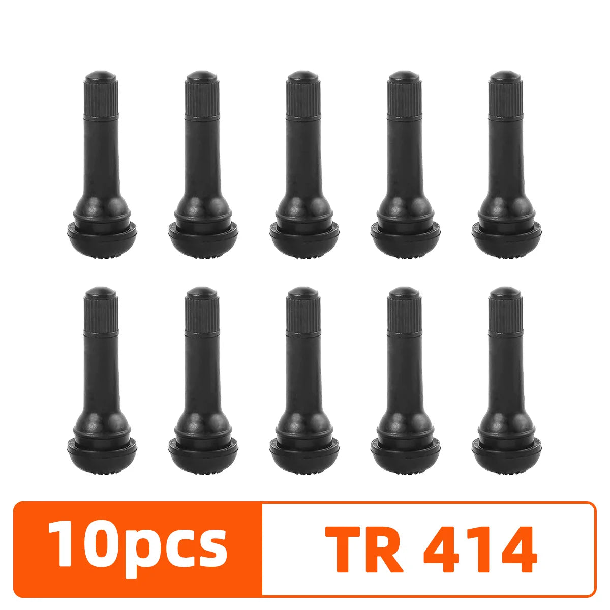 YONGRUN 4/10/50/100PCS Car Tire Valve Stem TR413/TR414 Snap In Tire Valve Stem With Dust Cover Black Rubber Valve Automotive Par