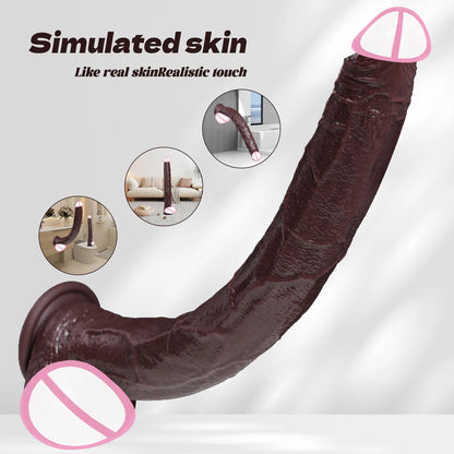 ealistic Long dildo Black Anal Plug with Suction Cup Long Penis Butt Plug Sex Toy for men Women Phallus Anal Dilator Stimulatio