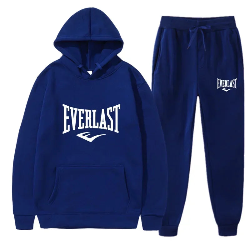 Autumn and Winter Fashion Men's Fitness Jogging Wear Casual Sportswear Suit Hooded Jumper Hoodie + Trousers Two-piece Set