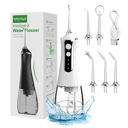 Oral Irrigator Wireless Electric Interdental Cleaner For Teeth Gums Dental Care 3 Modes 5 Replacement Nozzles USB Rechargeable S