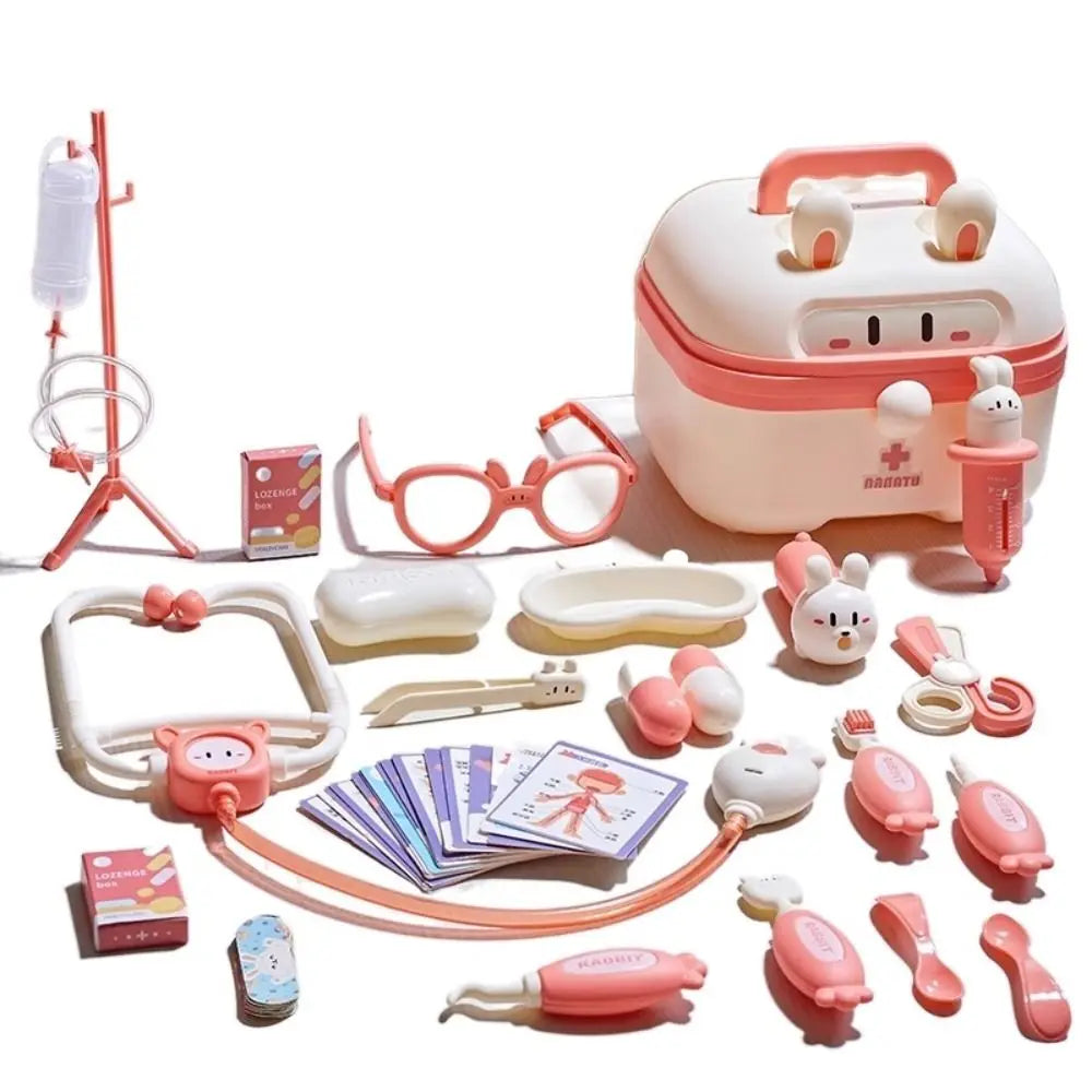 Simulation Dentist Box Doctor Pretend Role Play Kit Educational Game Pretent Play Toys Stethoscope Doctor Set Blue/Pink