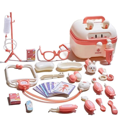 Simulation Dentist Box Doctor Pretend Role Play Kit Educational Game Pretent Play Toys Stethoscope Doctor Set Blue/Pink