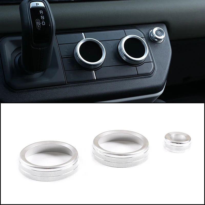 cheya Car central control air conditioner volume knob decorative cover For Land Rover Defender 110 2020+ Aluminum accessories