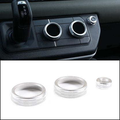 cheya Car central control air conditioner volume knob decorative cover For Land Rover Defender 110 2020+ Aluminum accessories