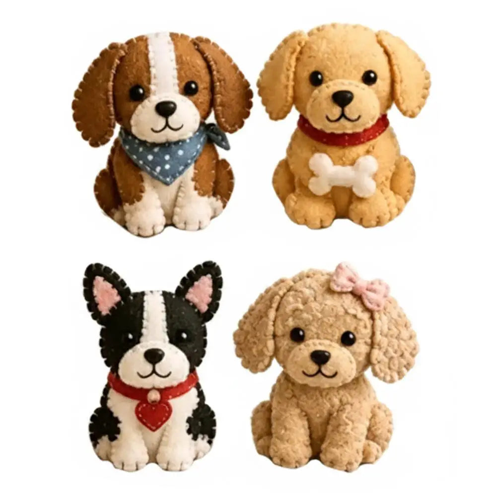 Tiny 3D Patchwork Animal DIY Kit Felt Fabric Craft Plush Doll Sewing Sewing Needlework Pattern Home Decor Handmade Kid Gift