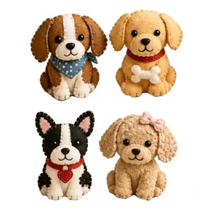 Tiny 3D Patchwork Animal DIY Kit Felt Fabric Craft Plush Doll Sewing Sewing Needlework Pattern Home Decor Handmade Kid Gift