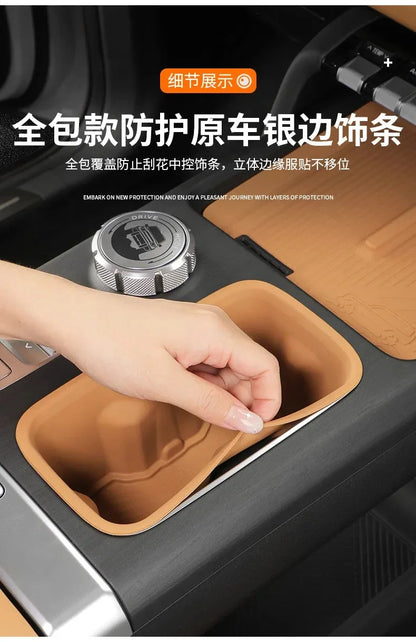 For Chery ICAR V27 2026 Silicone Cup Holder Mat Wireless Charging Anti Slip Pad Tailgate Storage Box Interior Accessories Kit