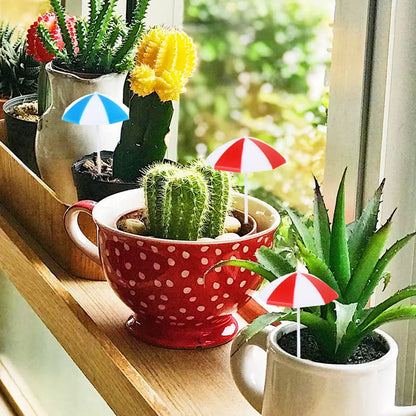 12Pcs Mini Beach Umbrella Decor Fresh Relaxing Style for Miniature House Furniture DIY Scenic Layout Micro Beach Accessories