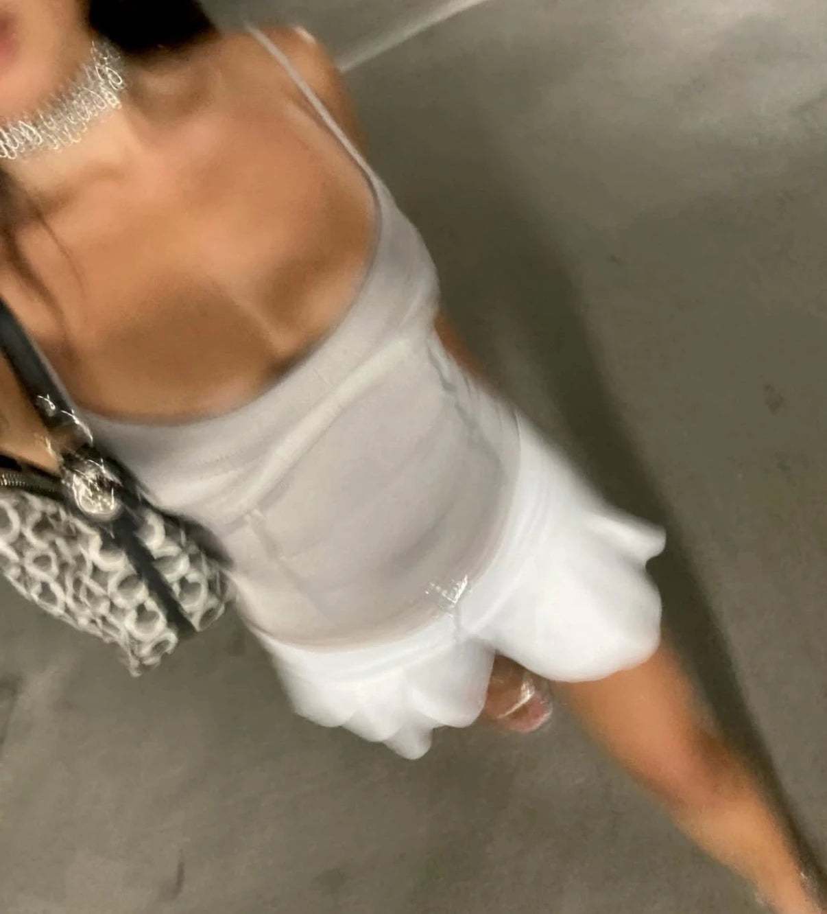 Tankair Basic Silver Grey Green Shiny Knitted Elastic Strap Vest Women's Fashion Summer Short Length  Color Casual Wear