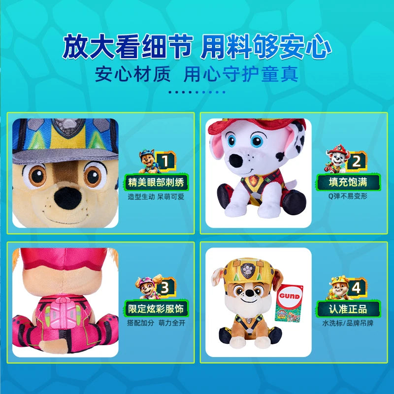 Original PAW Patrol Big Movie 3 Rex Skye Chase Everest in Scarf & Hat Officially Licensed Plush Toy for Ages 1 and Up 6”  15.2cm