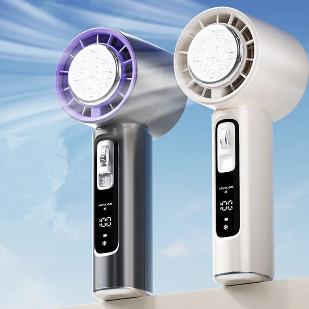 2024 New Semiconductor Refrigeration High-speed Handheld Electric Fan 3000mAh USB Portable Rechargeable Outdoor Small Fan
