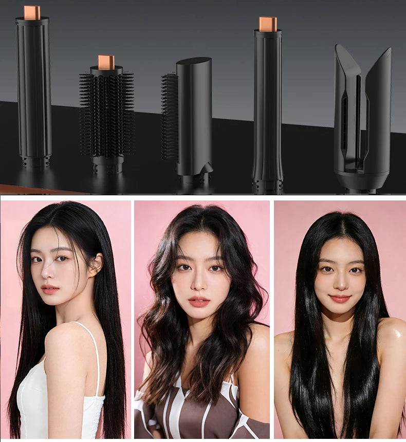 SenCiciMen Hair Styler Curling Iron Hair Hot Air Brush Curling Barrel Hair Dryer Salon Professional Curly Straight Hair Styler