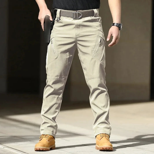 Men'S Tactical Cargo Pants - Softshell, Stretchy Fabric, Multiple Pockets, Button Fly, No Belt, All-Season Outdoor Training Pant