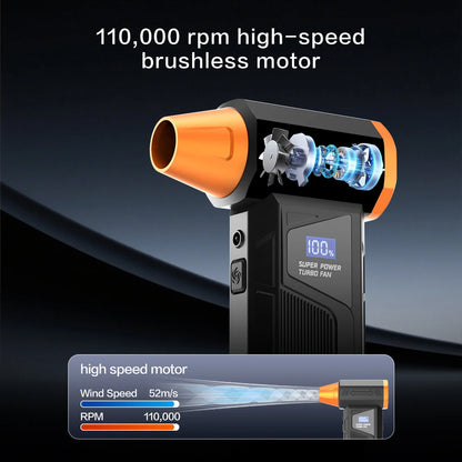 【2026 New】Brushless Wireless Jet Fan Turbo Air Blower For Car Cleaning With LED Light Digital Display Portable Outdoor BBQ Use