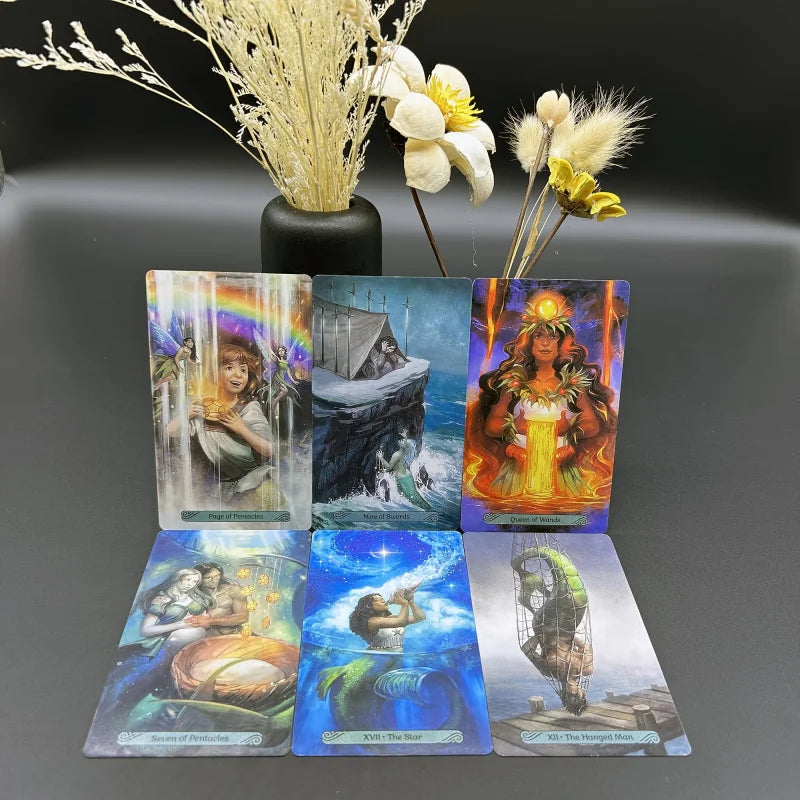 Mermaid Tarot Card Deck，With Beginner's Guide，High Quality Fortune Telling Oracle Cards，Board Games for Party Entertainment and