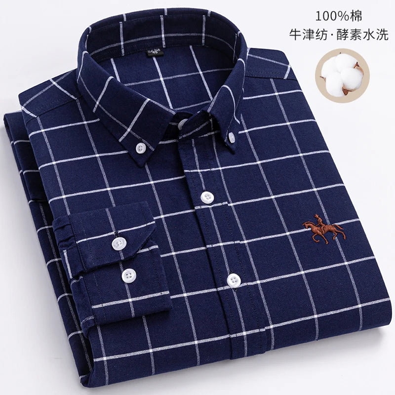 Fashionable Cotton Men's Shirt Long-Sleeved Oxford Soft Comfortable And Breathable Classic Versatile Business Casual Men's Shirt
