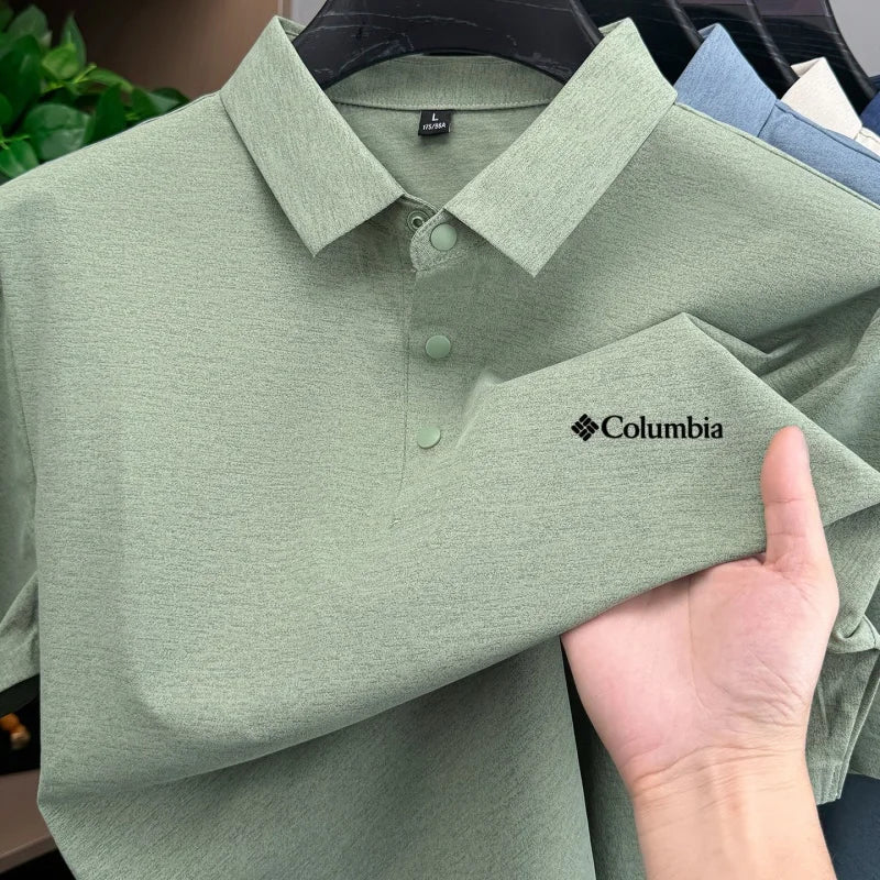 2026 New Columbia Style  Men's  Polo Shirt Quick Dry Breathable  business Short Sleeve Summer Casual Sports Wear Golf T-Shirt 