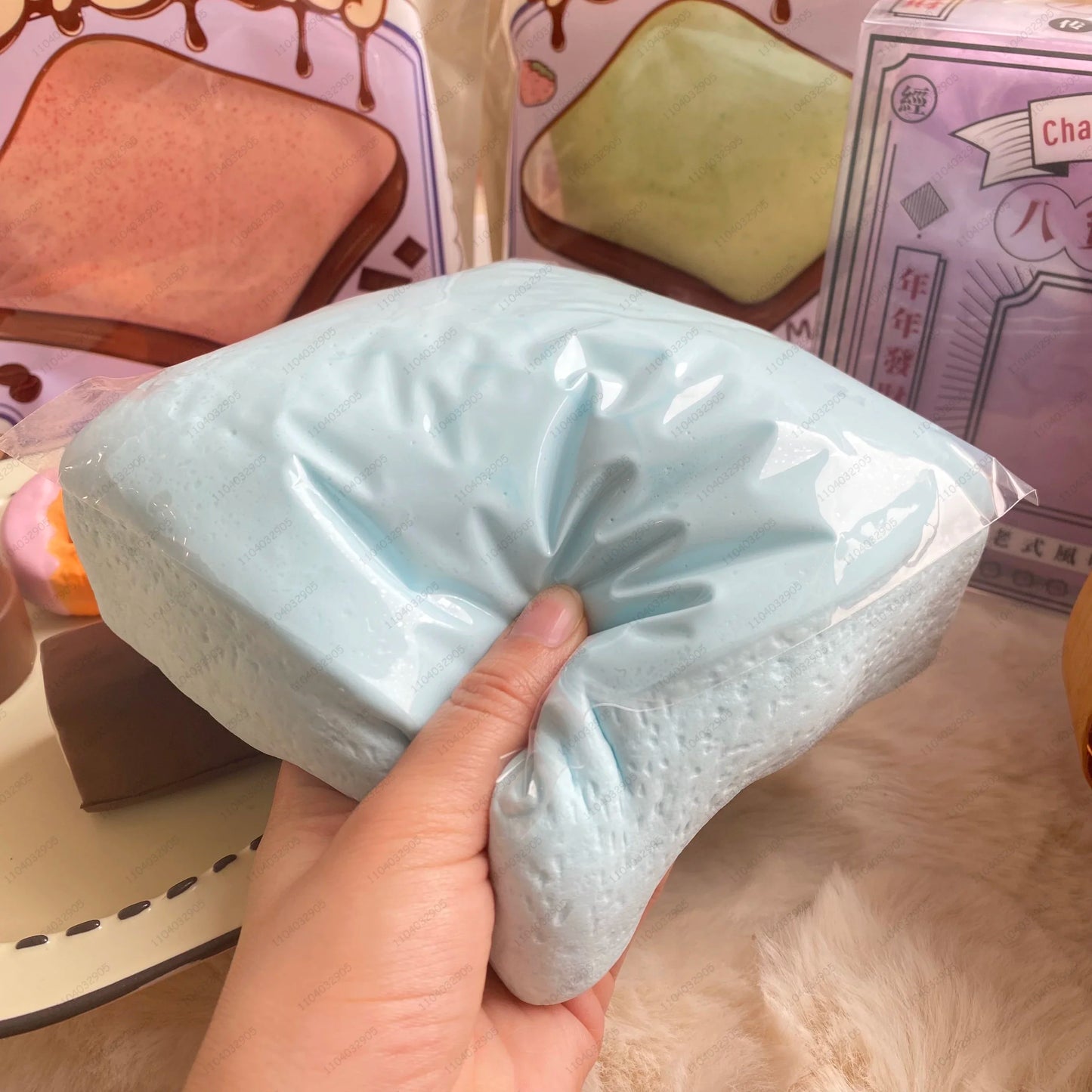 Thick Square Milk Rice Cake Squishy Slow Rising Milk Cake Bread Slow Rebound Fidget Toy Anti Stress Release Hand Relax Toy