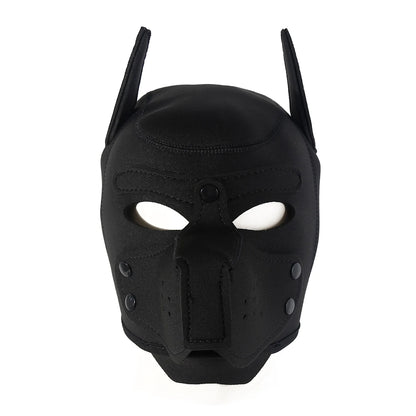 Exotic Full Face Dog Headgear Open Mouth Puppy Mask Hood for Men Women Halloween Party Play Sexy Cosplay Costume Accessory