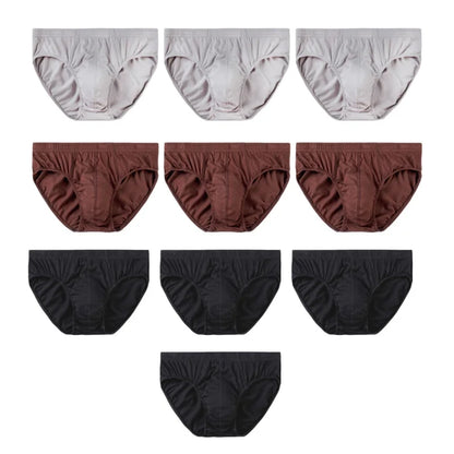 10Pcs/Lot Men's Plus Size 100% Cotton Briefs Loose Breathable Comfortable Mid-Rise Underwear XL-5XL Lingerie Underpants