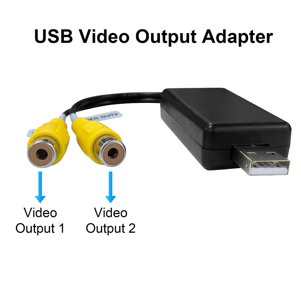 USB To CVBS RCA Video Output Adapter Box Interface Connect to Monitor Display Device For Android Radio Multimedia Player