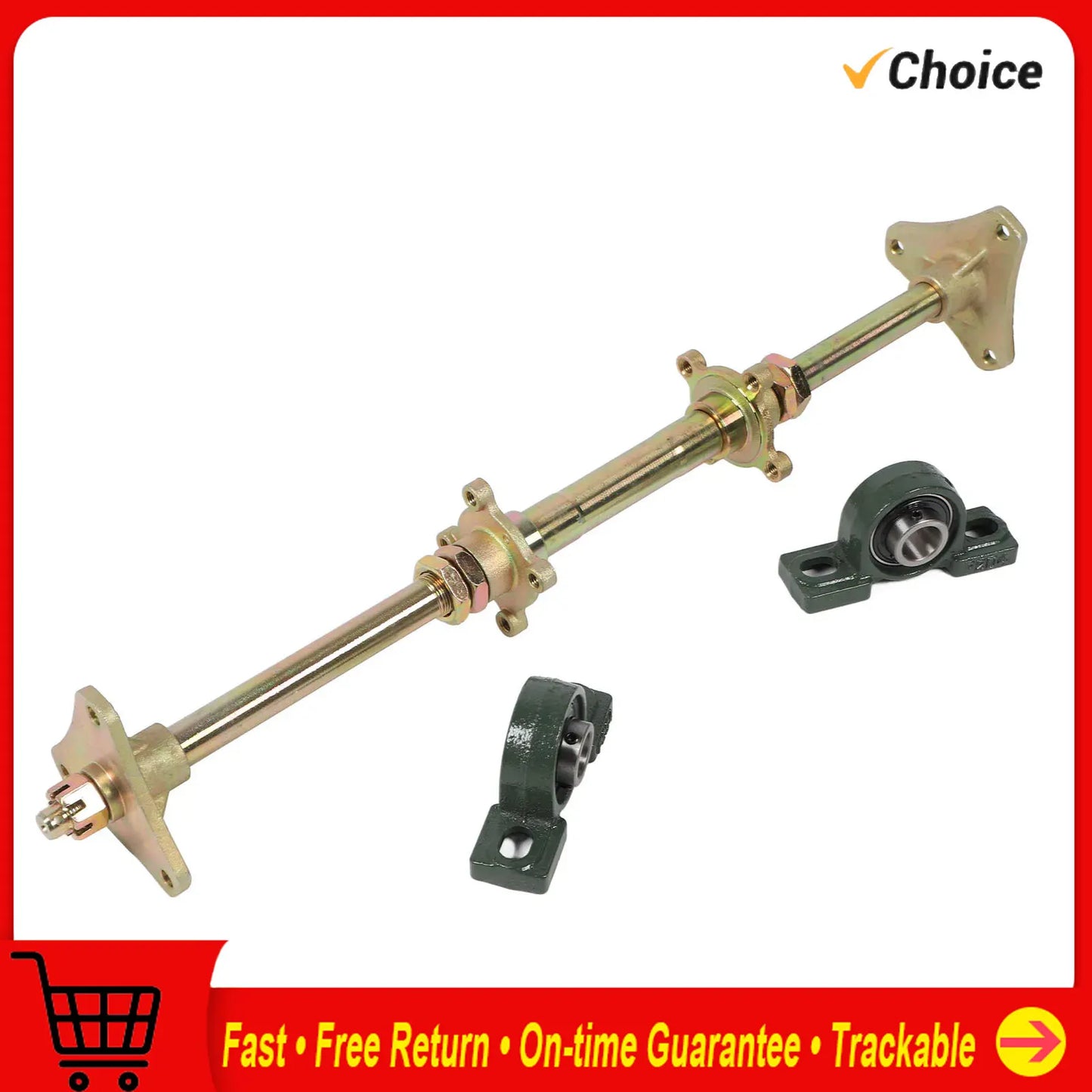 24inch Rear Axle Shaft Kit Metal Anti Impact Hubs Fixing Mounts Flanges Set for 50‑150CC ATVs Quads Drift Trikes