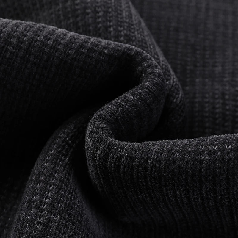 Fleece-Lined Knitted Pullover Sweater Casual Jumper for Men Insulated Warm Long Sleeve Thick Material Round Neck Design