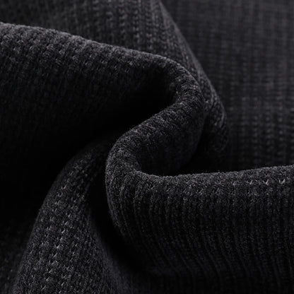 Fleece-Lined Knitted Pullover Sweater Casual Jumper for Men Insulated Warm Long Sleeve Thick Material Round Neck Design