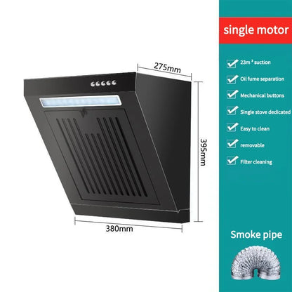 380mm Mini Single-Motor Kitchen Hood Household Rental Room Side Suction Kitchen Ventilator Exhaust Hood Energy Conservation