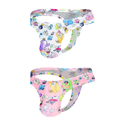 1/2/3PCS Man Thongs Underwear Hot Sale Modal Graffiti Printed Sexy Men Underpant Quick Dry Slip Panties Jockstrap Men's Thongs
