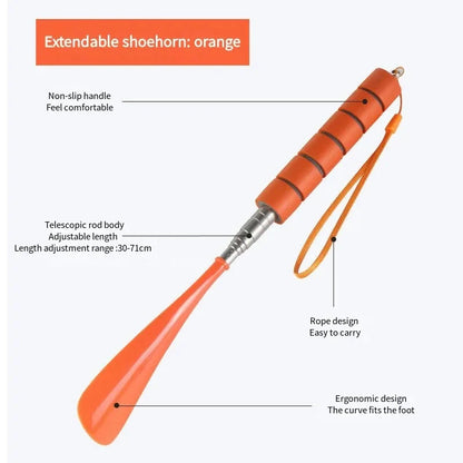Best-Selling Stretchable Long Shoehorn 30cm-71cm Metal Shoehorn Pregnant Women And The Elderly Shoe Spoon Without Bending Shoes