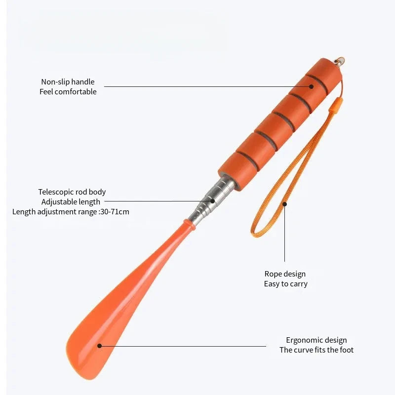 Best-Selling Stretchable Long Shoehorn 30cm-71cm Metal Shoehorn Pregnant Women And The Elderly Shoe Spoon Without Bending Shoes