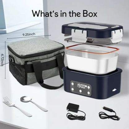 Cordless Electric Lunch Box 6.75 Cup Automatic Food Warmer 212°F Rechargeable Portable Heated Meal Container for Office Travel
