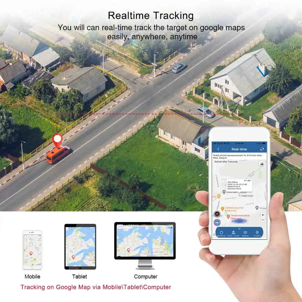 Car Tracker GPS Tracker Car 1500mAh Mini GPS Tracker TKSTAR TK905 GPS Locator GPS Tracker Auto Magnet Free Web APP PK TK913