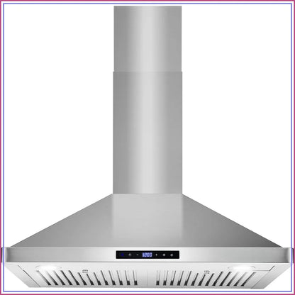 30 in. 380 CFM Ducted Wall Mount Range Hood, Touch Controls, LED Lights
