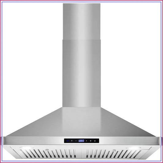 30 in. 380 CFM Ducted Wall Mount Range Hood, Touch Controls, LED Lights