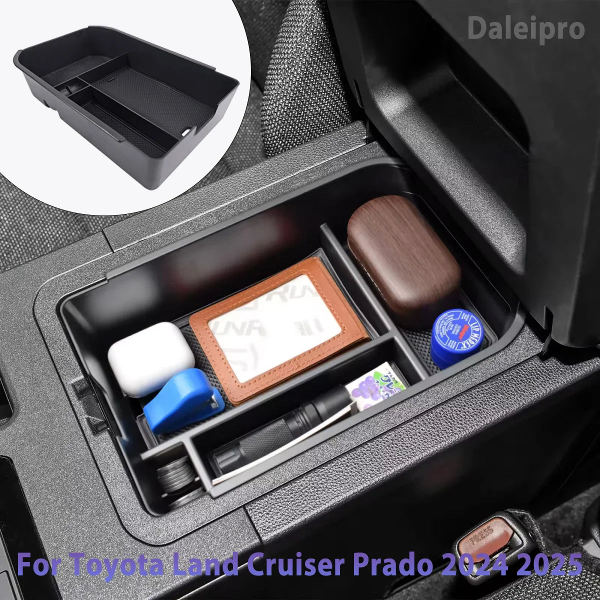 For Toyota Land Cruiser 250 Prado LC250 2024 2025 Center Console Organizer Tray Armrest Storage Box Layered Storage Box Tidying