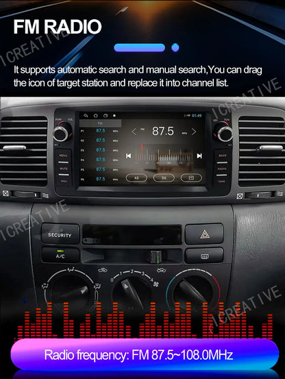 Car Radio Android For Toyota Corolla E120 2003-2006 BYD F3 Carplay Multimedia 7'' Player 2Din Autoaudio Head Unit Navigation GPS