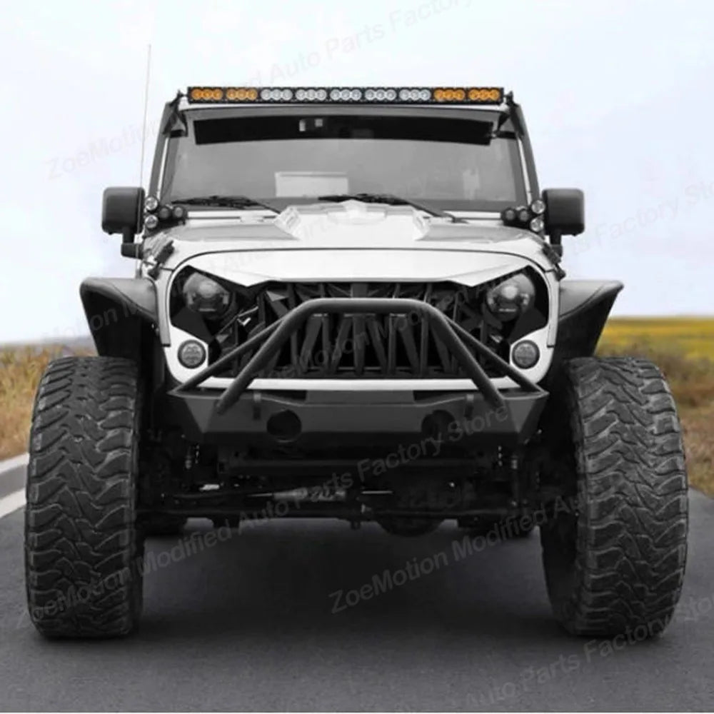 Shark Style for Jeep Wrangler JK 2008-2017 4x4 Front Bumper Grilles Offroad Racing Grills Air Vent Cover Trim Body Kit Auto Part