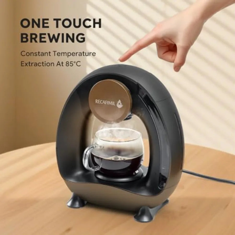 Single Serve Coffee Maker for K-Cup Pods and Grounds/Tea, Fast 2-Min Brew, 2-in-1 One-Button Machine, 48 oz Sizes, Stylish Comp
