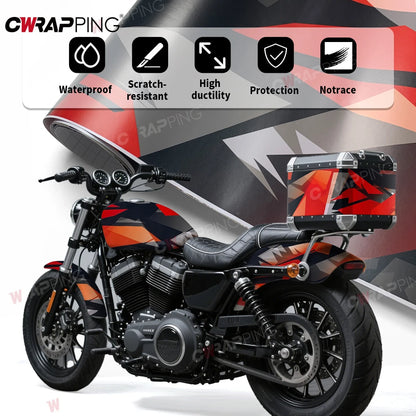 Geometry Car Wrapping Vinyl for Motorcycle Vinyls Camouflage Disruptive Pattern Red Wrap Foil Car Body Films Auto Stickers Tools