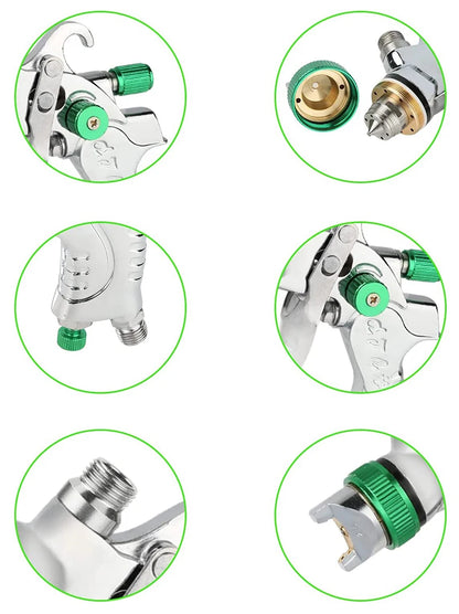 HVLP Professional Spray Gun 1.4/1.7/2.0/2.5mm Steel Nozzle Gravity Spray Gun Portable Car Paint Spray Gun DIY Spray Paint Kit