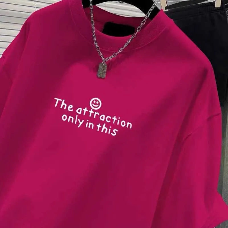 2025 European Style New Pure Cotton Short Sleeve Tshirt Women Clothing Fashion Loose Letter Print Top Office Lady Casual Y2k Tee