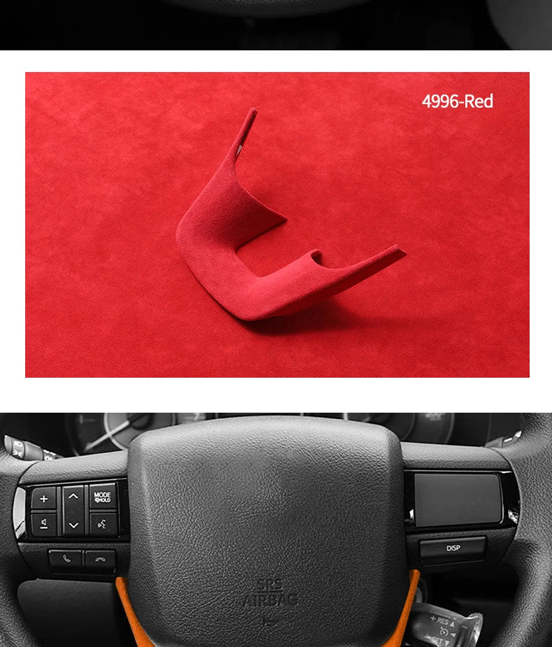 Made of Alcantara For Toyota Hilux / Fortuner Standard Sport Version Car Steering Wheel Boot Cover Interior Tuning Accessories