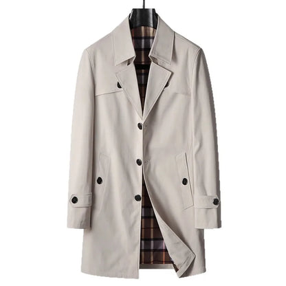 2026 Men Luxury Business Casual Coat Trench Coat Spring Autumn Long British Light